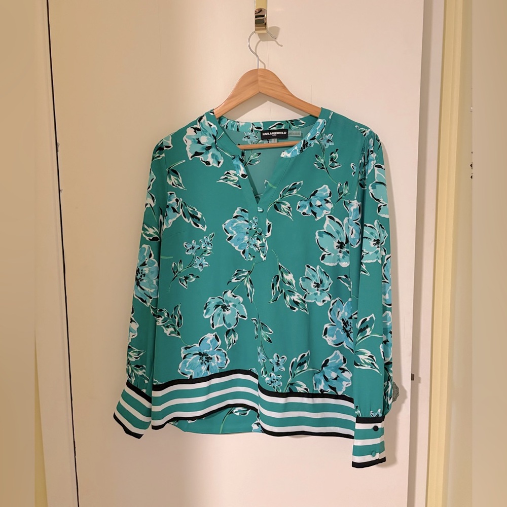 Karl Lagerfied tunic blouse with front buttons and cuffs